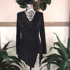 Sexy Glitter Asymmetrical Mini Dress/Tunic